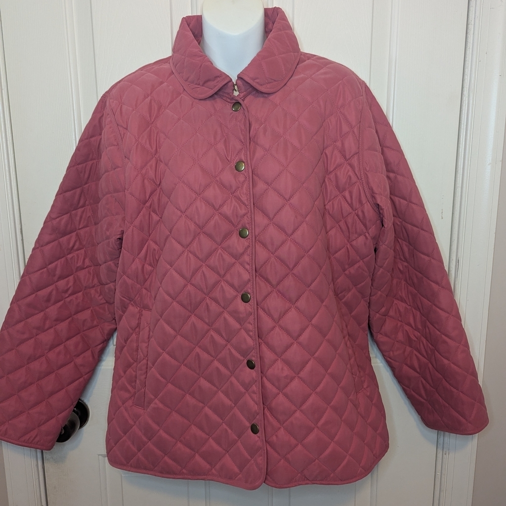 Van Heusen Women's Pink Quilted Jacket, Size Large